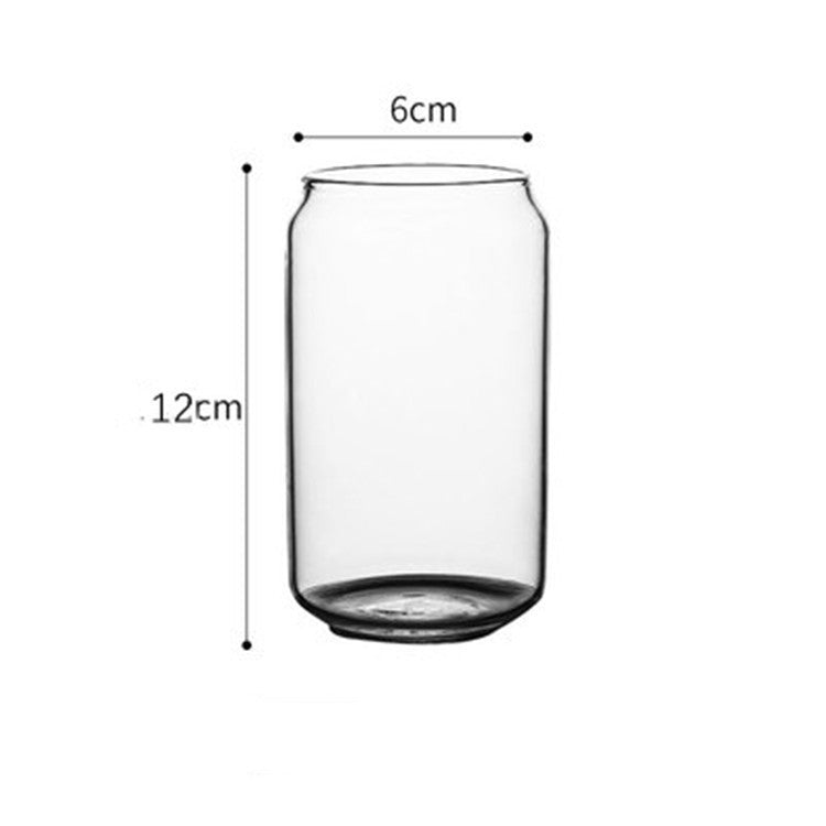 Creative Glass Cup Heat-Resistant Transparent Cola Cup Drink Milk Tea Juice Cup Lemon Soda Cup Personalized Drinking Cup