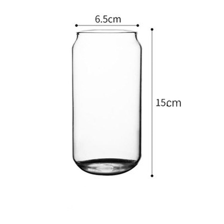 Creative Glass Cup Heat-Resistant Transparent Cola Cup Drink Milk Tea Juice Cup Lemon Soda Cup Personalized Drinking Cup