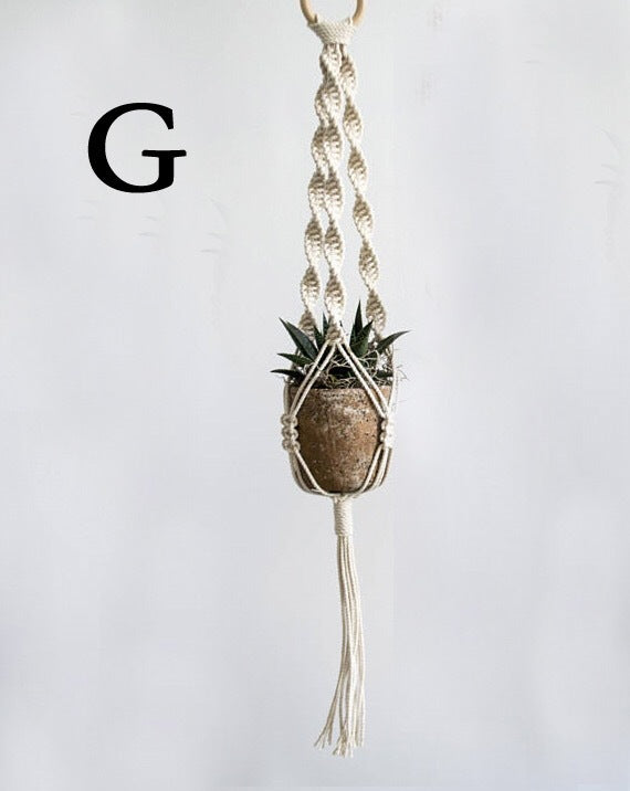 Woven tapestry rope basket