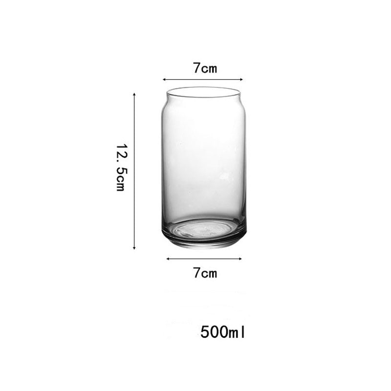 Creative Glass Cup Heat-Resistant Transparent Cola Cup Drink Milk Tea Juice Cup Lemon Soda Cup Personalized Drinking Cup