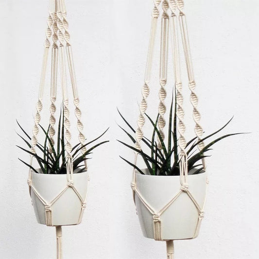 Woven tapestry rope basket